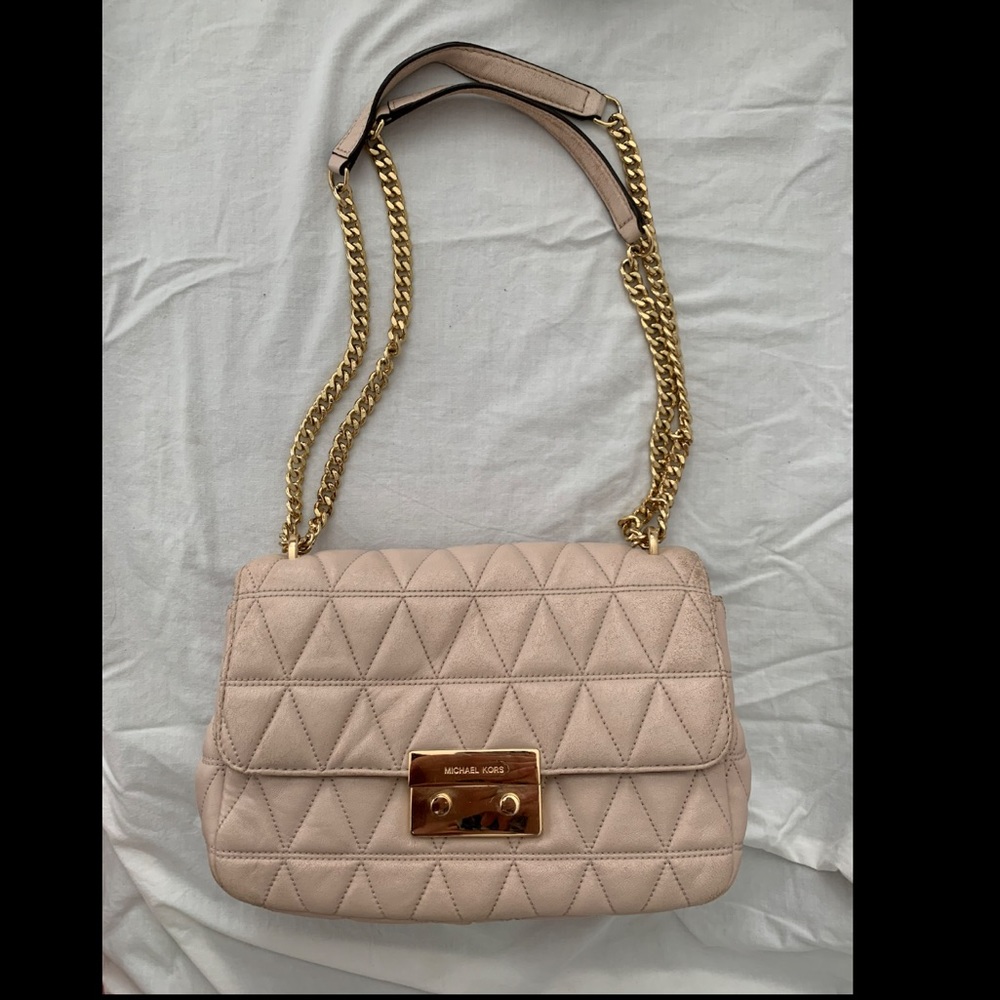 Michael Kors Light Pink and Gold Shoulder Bag